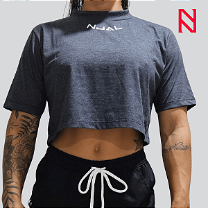 Croped Oversized Cinza