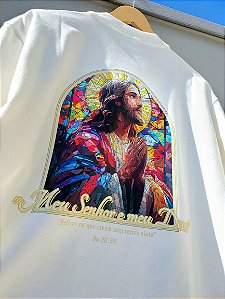 Camiseta Oversized Premium Street Vision Jesus Vitral - João 20:29
