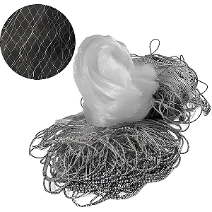 Rede de Pesca Feiticeira Malha Externa 20cm Fio 0,50mm Malha Interna 5,5cm Fio 0,30mm