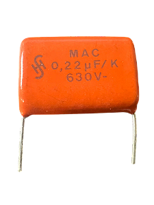 CAPACITOR POLIÉSTER 0,22UF/K = 220K/630V (ICOTRON ABERTURA 20 M/M)