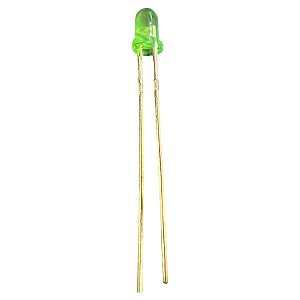 LED VERDE 3 M/M DIFUSO - 10 PEÇAS