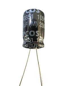 ELETROLITICO 10UF/250V 105GRAUS EPCOS ( 10 X 21 M/M )