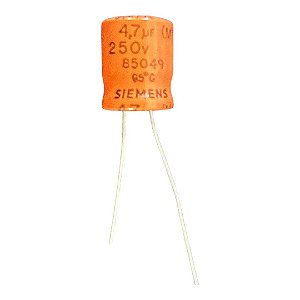 ELETROLITICO 4,7UF/250V 85GRAUS SIEMENS ( 10 X 12 M/M )