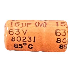 ELETROLITICO 15UF/63V AXIAL SIEMENS ( 6X12 M/M )