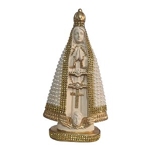 Imagem Nossa Senhora Aparecida 21cm Gesso Pérola Bege
