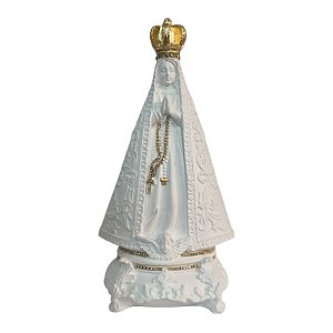 Imagem Nossa Senhora Aparecida 22cm Gesso Marfim Branco