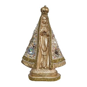 Imagem Nossa Senhora Aparecida 27cm Gesso Cristal Bege
