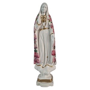 Imagem Nossa Senhora de Fátima 30cm Gesso Decorada