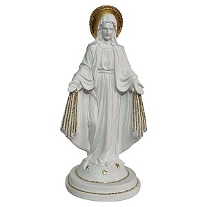 Imagem Nossa Senhora das Graças 42cm Gesso Marfim com Strass