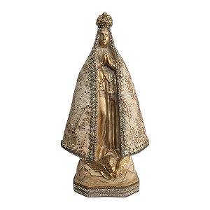 Imagem Nossa Senhora Aparecida 42cm Gesso Renda Ouro