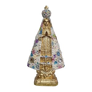 Imagem Nossa Senhora Aparecida 40cm Gesso Cristal Primavera