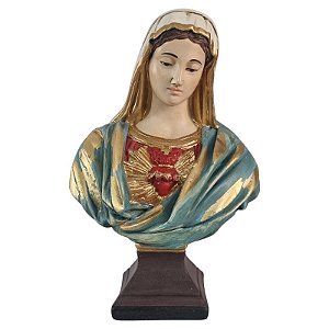 Imagem Sagrado Coração de Maria busto 25cm Gesso Barroco