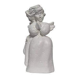 Imagem Anjo Rezando 15cm Gesso Marfim Branco