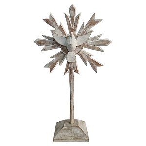 Divino Espírito Santo Pedestal raio simples 150g 22/17cm  encerado