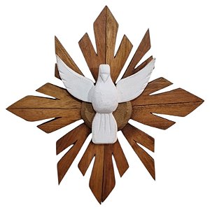 Divino Espírito Santo Raio simples quadrado 4 pontas 674g 30cm encerado