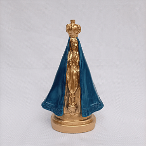 Imagem Nossa Senhora Aparecida 21cm Gesso Barroco Azul Escuro