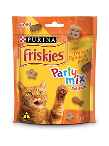 Petisco FRISKIES Gatos Adultos Mix Frango, Fígado e Peru 40g