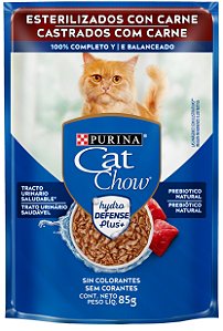 Ração Úmida CAT CHOW Gatos Castrados Carne ao molho 85g
