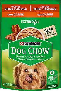 Ração Úmida DOG CHOW Cães Adultos Minis e Pequenos Carne 100g