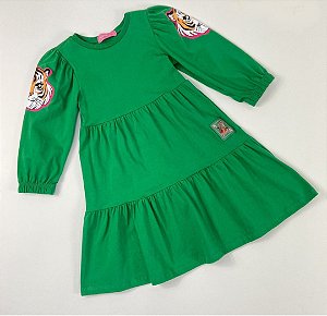Vestido Infantil Momi Verde Tigre