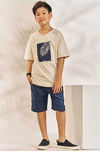 Conjunto de Camiseta em Piquet com Elastano e Bermuda em Sarja Melange C Elast. Super Power Johnny Fox