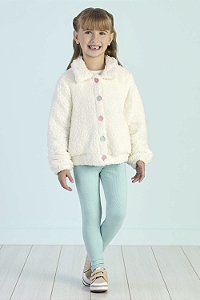 Casaco Infantil Feminino Inverno Mon Sucré Pelo Carneirinho