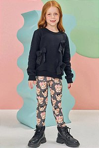 Calça Legging em Fly Tech  Kukiê Infantil Menina