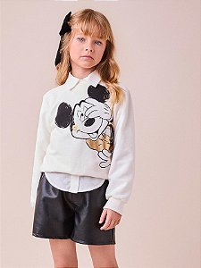 Casaco com Foil Dourado do Mickey anime