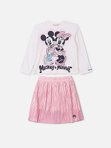 Conjunto Manga Longa Rosa da Disney anime