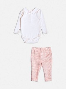 Conjunto Rosa de Tweed com Corações momi