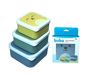 Kit 3 Potinhos Gumy Azul - Buba Baby