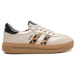 Tênis Feminino Infantil Bege com Animal Print Gambo
