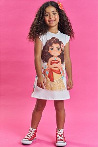 Vestido em Molecotton Moana Kukiê Infantil Menina