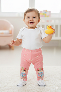 Calça Legging em Molecotton infanti Bebê Menina