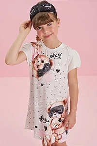 Camisola em Malha Fresh. Acompanha Máscara Infanti Infantil Menina