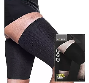 Coxal Elástico Esportivo Preto - Tamanho G (par)