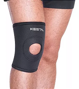Joelheira Neoprene Curta C Reforço Patelar Preta Tamanho P