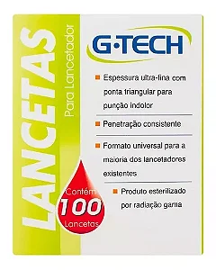 LANCETA PARA LANCETADOR 30G CX c/100un G-TECH