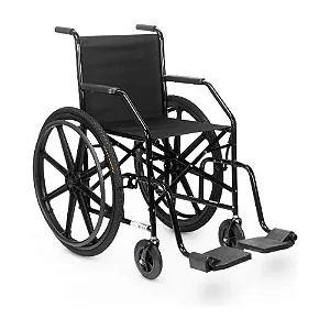 CADEIRA DE RODAS PRETA  ATÉ 85KG NYLON PNEU INFLAVEL CDS 102