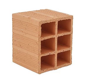 Meio bloco cerâmico 09x19x14cm