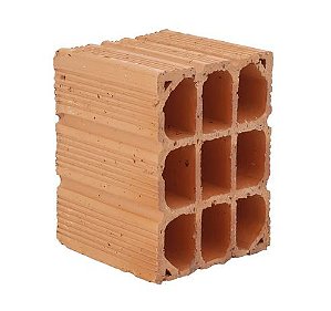 Meio bloco cerâmico 14x19x14cm