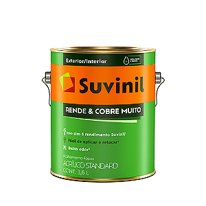 Tinta Suvinil Acrílica Fosca Rende e Cobre Muito 3,6L