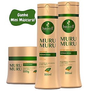 KIT HASKELL MURUMURU SHAMPOO, CONDICIONADOR E MÁSCARA