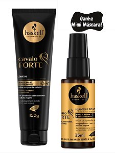 KIT HASKELL CAVALO FORTE LEAVE-IN E SELANTE DE PONTAS | FORÇA, HIDRATAÇÃO E PROTEÇÃO