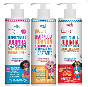 KIT JUBINHA KIDS SHAMPOO, CONDICIONADOR E CREME DE PENTEAR EFEITO PESADINHO 300ML |