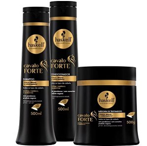 KIT HASKELL CAVALO FORTE - SHAMPOO, CONDICIONADOR E MÁSCARA 500