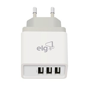 CARREGADOR DE PAREDE 3 SAÍDAS USB - ELG