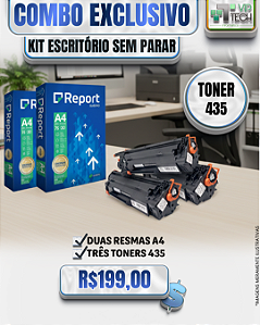 Kit Escritório Sem Parar 3x 435 + 2 Resmas A4