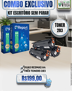 Kit Escritório Sem Parar 3x 283 + 2 Resmas A4