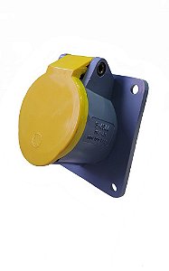 Tomada Embutir 3p+t 16a 100/130v 4h Amarela S4044  -  Steck